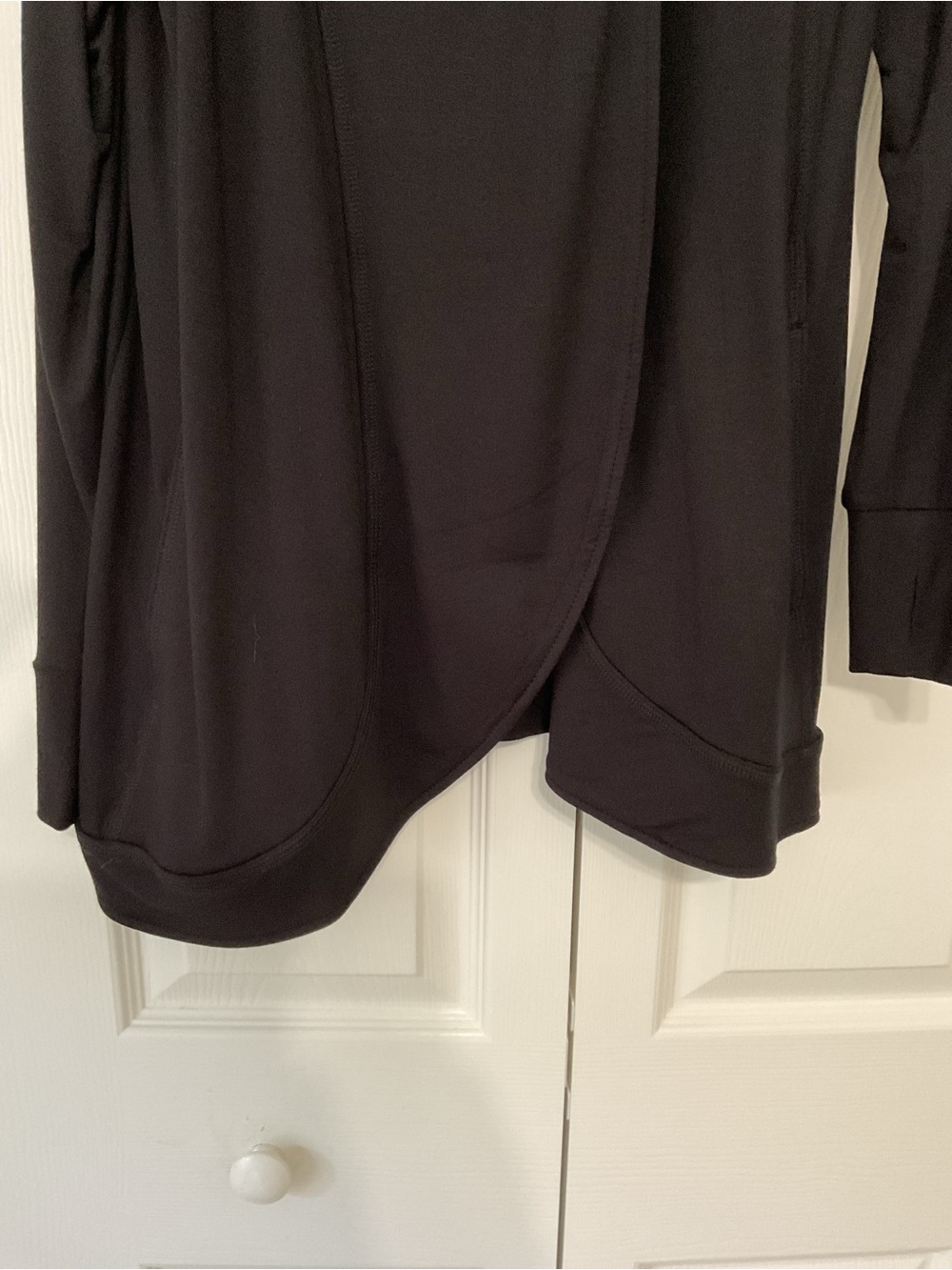 Susan Graver French Terry Draped Open-Front Top - Picture 5 of 10